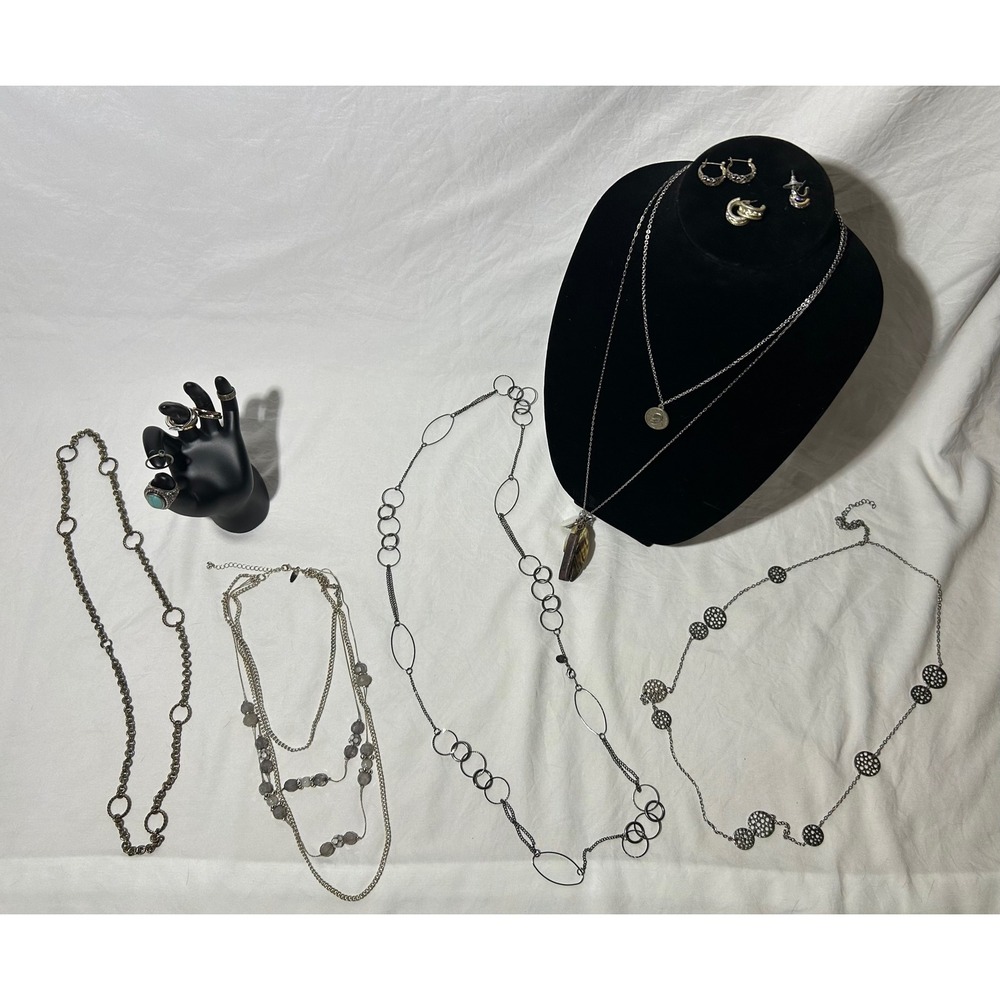 4-5lbs Lot of Assorted‎ Necklaces Rings Earrings Bracelets Fashion Jewelry Women